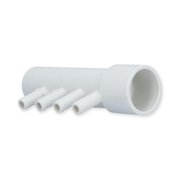 Perfectpitch PVC Gentekk Manifold for Ribbed Barb Ports - 1 in. Slip x 1 in. Slip x 2.375 in. PE1626638